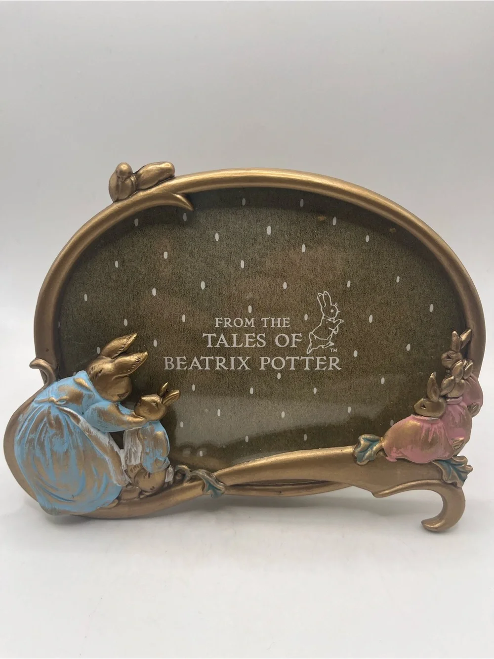 1996 Charpente Beatrix Potter Peter Rabbit Picture Frame Nursery Cast Metal